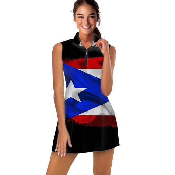 PUERTO RICAN FLAG by solomaskx Sports Dresses Women Tennis Dress Outdoor Badminton Golf Quick-Drying And Breathable Sports Dress
