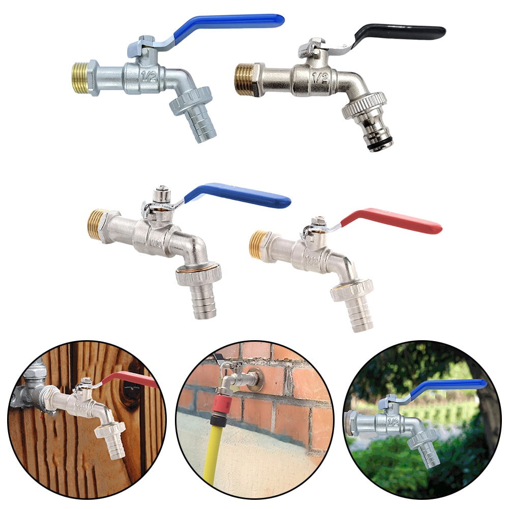 RichLink Single Long Handle Tap Brass Water Faucet Antifreeze Outdoor Garden Irrigation blue