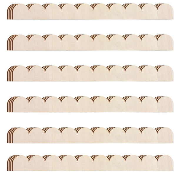 24 Molduras Decorativas de Madera Festoneada Sin Terminar, Molduras de Madera para Bricolaje, para Armarios de Pared y Estantes del Hogar.