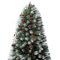 thumbnail image 5 of Naomi Home 9ft Snow Flocked Christmas Tree with Lights, Realistic Spruce Christmas Tree with Pine Cones, Berries, Foot Pedal, 2128 Branch Tips, 900 Warm Lights and Metal Stand, Pre Lit Christmas Tree, 5 of 8