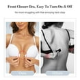 thumbnail image 5 of YANDW Racerback Front Closure Bra for Women Padded Add 2 Cups Lace T-Shirt Bras Underwire Plunge, White 38E, 5 of 6