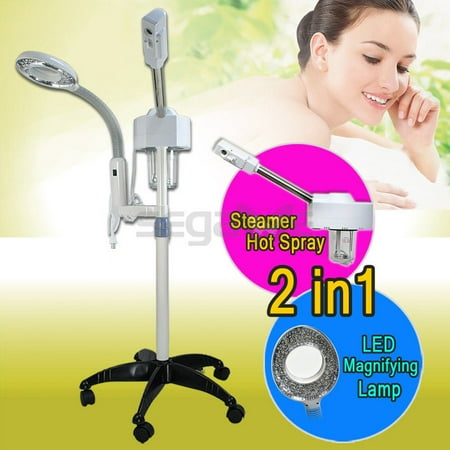 Facial Supplies Gizmo Supply Pro 2 in 1 Facial Steamer 5X Magnifying Lamp Hot Ozone Machine Spa Salon Beauty ()
