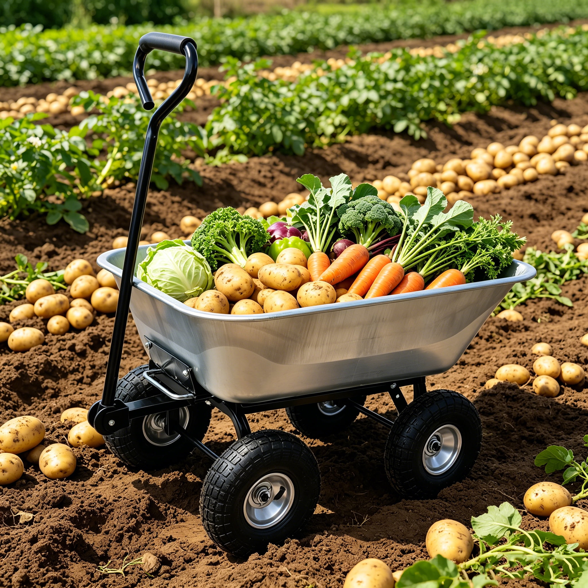 Dump Truck Tool Heavy-Duty Metal Durable Dump Design for Garden Flower Soil Fertilizer Stones Transport