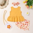 thumbnail image 5 of Younger Tree Baby Girl Outfits Summer Sleeveless Bow Vest Top Print Shorts Clothes Set with Bag and Headband for 5-6T, 5 of 9