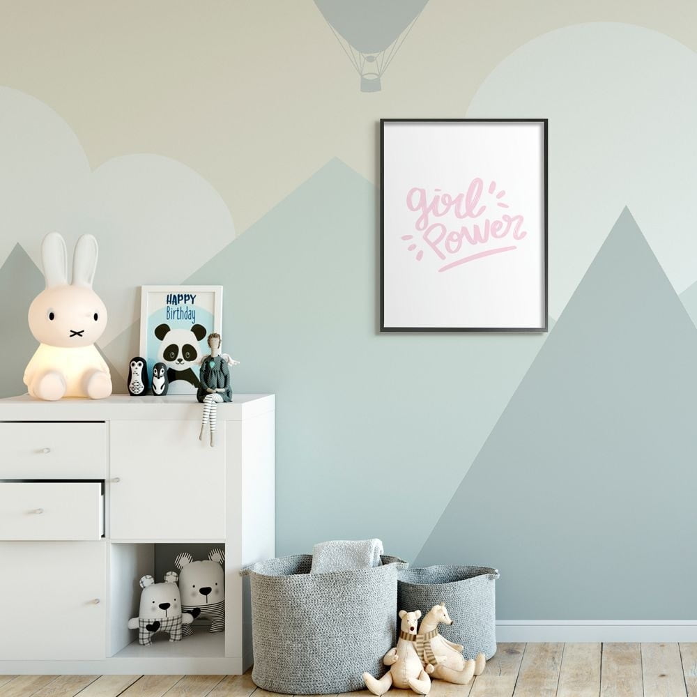 Stupell Industries Girl Power Minimal Design Pink and White Designed by Seven Trees Design