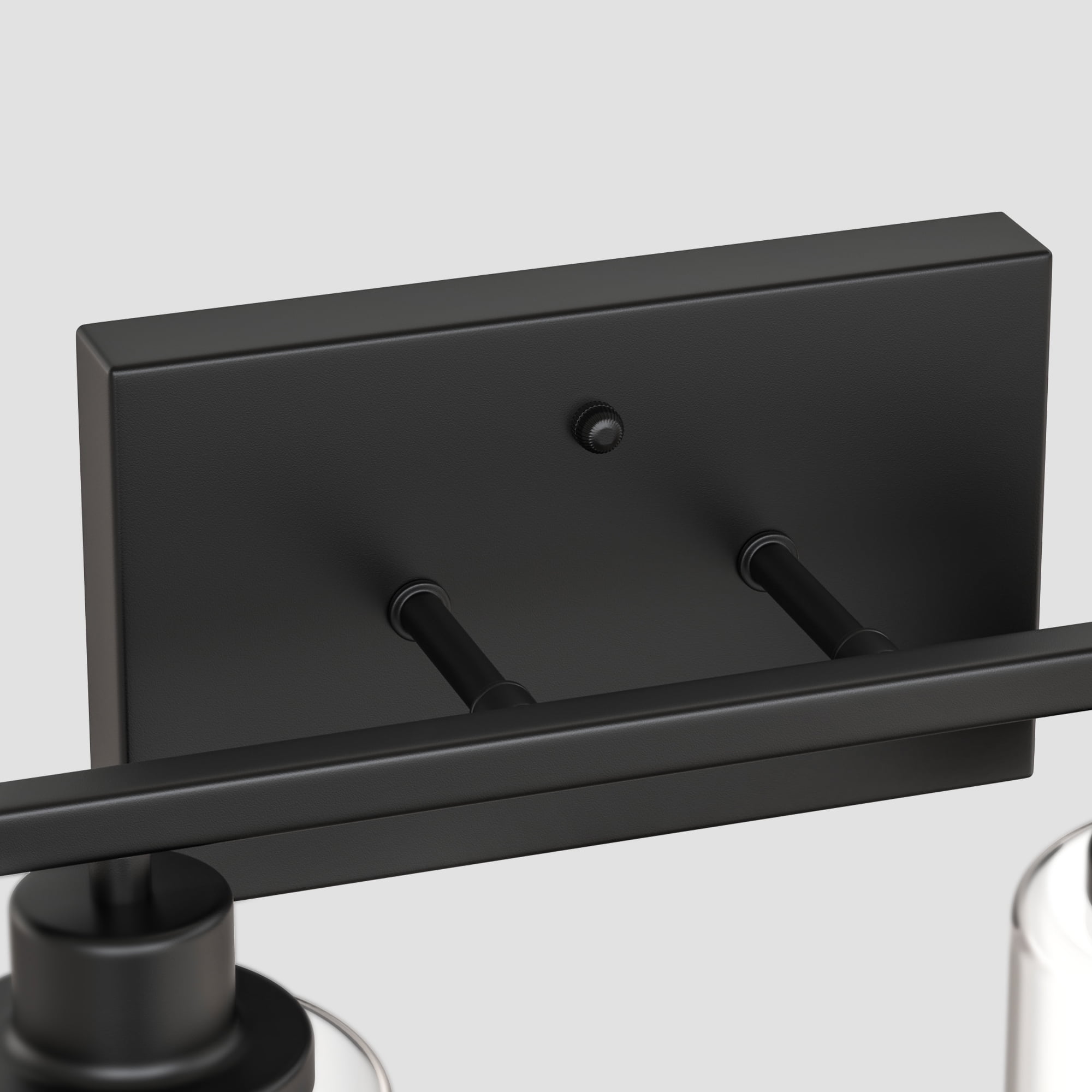 YANSUN 13.4 in 2-Light Matte Black Industrial Bathroom Vanity Light with Clear Glass Shades, Vanity Light for Bathroom, Hallway, Mirror, Laundry Room