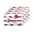 thumbnail image 4 of MKHERT Navy Striped Print with Roses Floral Placemats Table Mats for Dining Room Kitchen Table Decoration 12x18 inch,Set of 4, 4 of 4