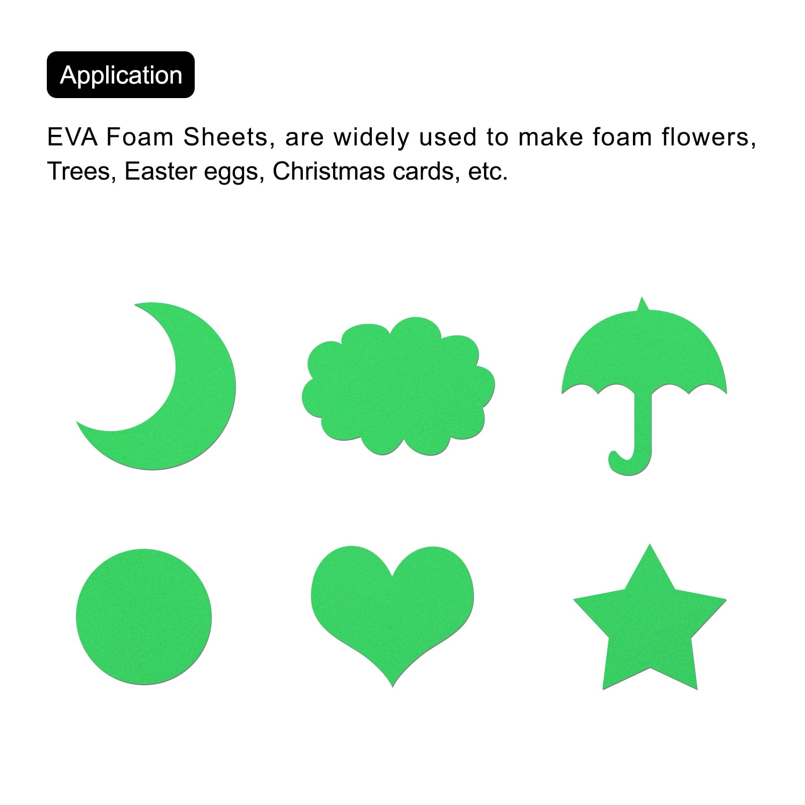 Uxcell EVA Foam Sheets Bright Green 39.4 Inch x 39.4 Inch 2mm Thick Crafts Foam Sheets for Costumes, Arts and Crafts Projects Pack of 1