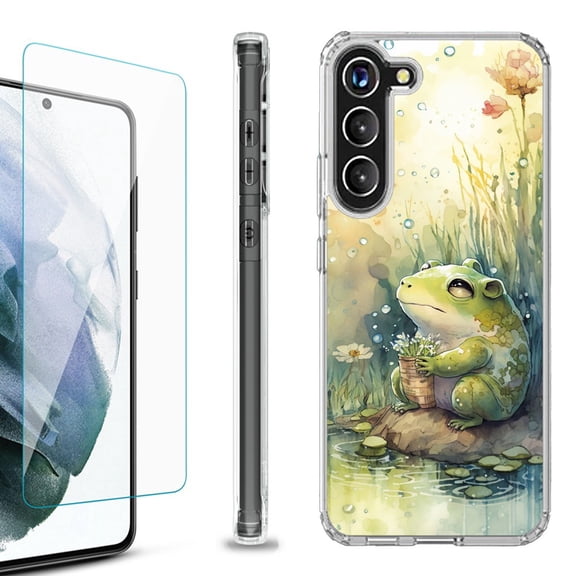 OneToughShield ® for Samsung Galaxy S23  S23 Plus 5G Shockproof Bumper Phone Case, with Tempered Glass Screen Protector - Forg