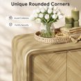 thumbnail image 4 of PAPROOS 55" Modern Sideboard Cabinet, 4-Door Storage Cabinet with 2 Adjustable Shelves, Herringbone Wood Design for Living Room, Dining Room, 4 of 10