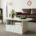 thumbnail image 3 of White Cloud Coffee Table with Drawer & Storage - 39.5” Modern Living Room Accent Table for Books & Decor, White Particle Board, 3 of 22