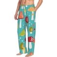 thumbnail image 2 of Sigee Mushrooms Print Men's Pajama Pants - Soft Lounge Sleep Bottoms with Elastic Waistband and Pockets-Large, 2 of 9