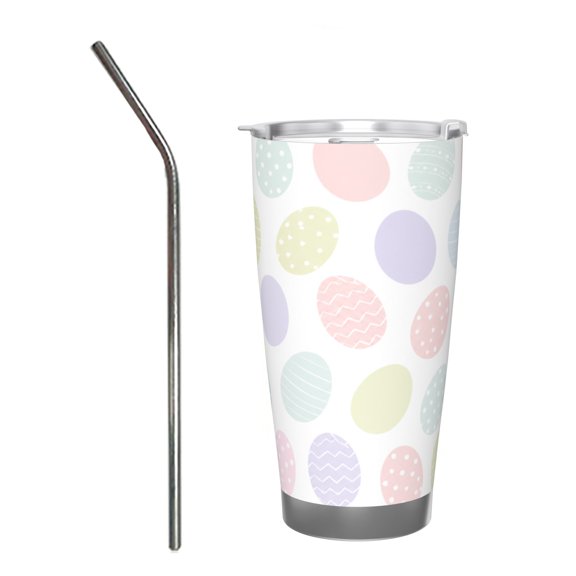 20oz Pastel Easter Egg Tumbler Insulated Car Cup Travel Coffee Cup Spring Holiday Gift with Stainless Steel Straw