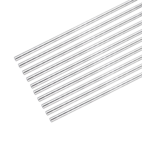 Uxcell 10 Pcs Aluminum Round Rod 6mm x 255mm 6061 Aluminum Bar Solid Stick Metal Lathe Bar Stock for DIY Craft Model Car (Silver Tone)