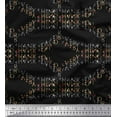 thumbnail image 1 of Soimoi Black Moss Georgette Fabric Favor Text Text Printed Fabric 1 Yard 44 Inch Wide, 1 of 3