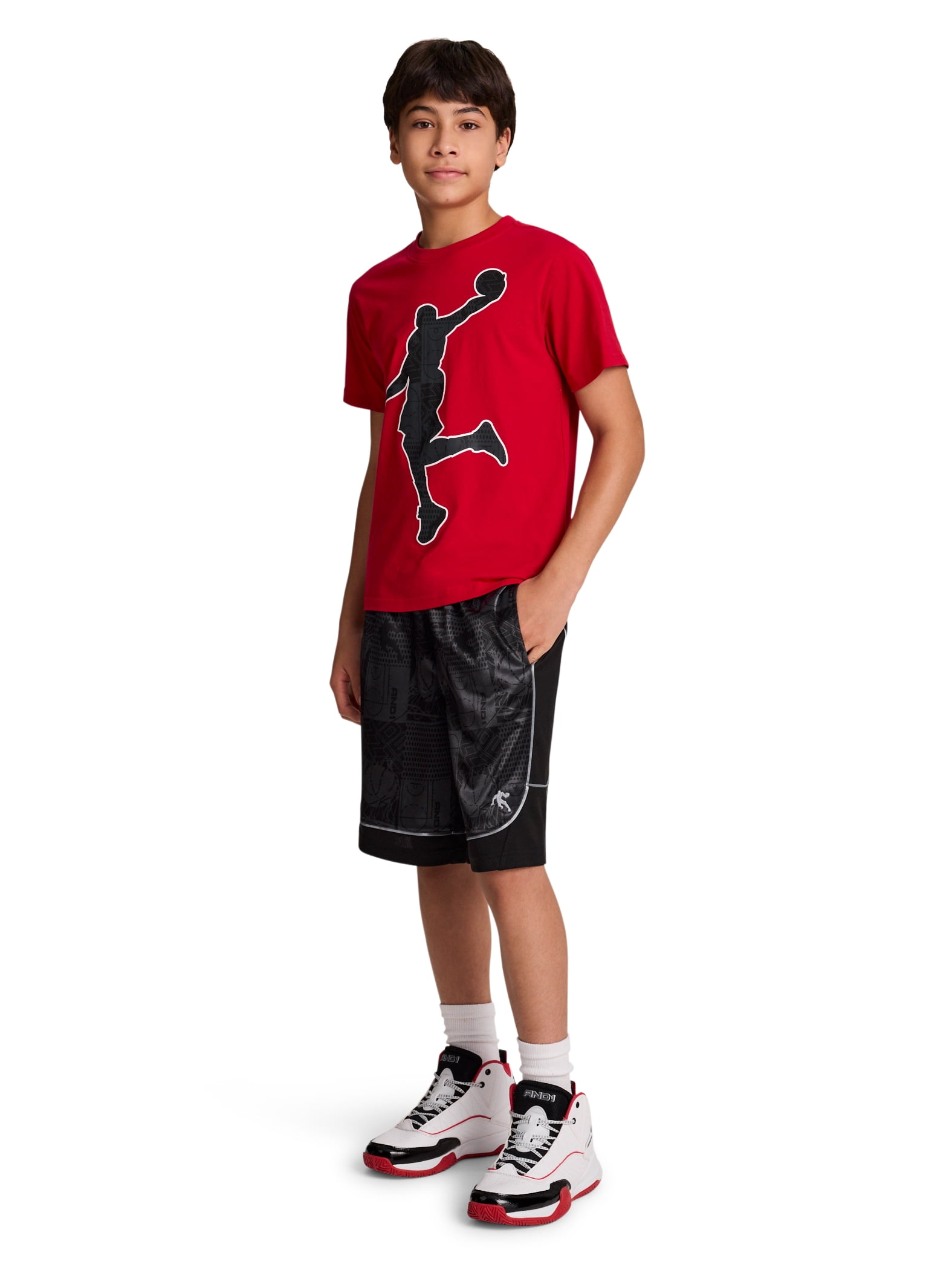 AND1 Boy's All Court Basketball Athletic Shorts, Sizes 4-18