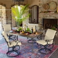 thumbnail image 3 of ARDEN 4-Pack Outdoor Patio Dining Chair Cushion, 20x44, Rain-Proof Seat Pad, Fade-Resistant Outdoor Cushion Tan Leala, 3 of 13