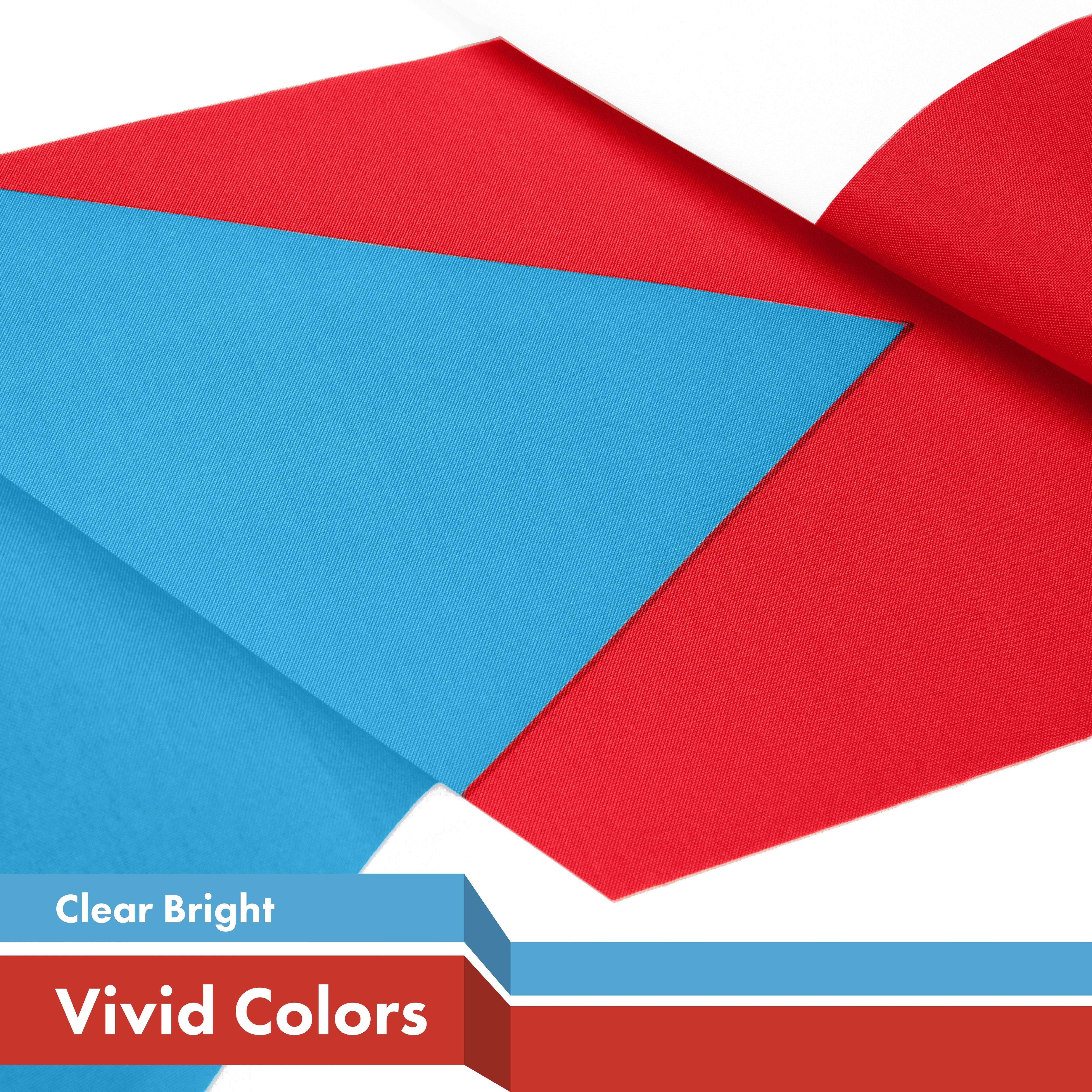 G128 Puerto Rico Light Blue Puerto Rican PR Flag | 4x6 Ft | LiteWeave Pro Series Printed 150D Polyester | Indoor/Outdoor, Vibrant Colors, Brass Grommets