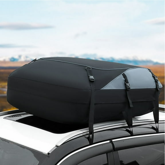 Ladcaser 25 Cubic Ft Rooftop Cargo Carrier Roof Bag Waterproof Car Soft Roof Top Carrier Luggage Bag Storage Fits All Cars with/Without Rack