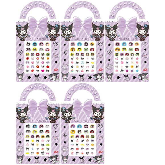 5PCS Kawaii Sanrio Anime Kuromi Hello Kitty Cinnamoro Nail Art Stickers Decals Cute Cartoon Aesthetic Manicure Supplies Sticker Advanced Blandness