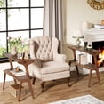 thumbnail image 1 of Tribesigns Rustic Brown Farmhouse End Table, 2-Tier Narrow Wood Side Table with Storage Shelves and Solid Wood Legs, Slim Sofa Table or Bedside Nightstand (Set of 2), 1 of 5