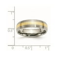 thumbnail image 3 of Mens 6mm Titanium Wedding Band Ring with 14K Gold Inlay, 3 of 5