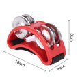 thumbnail image 4 of LJNYFDC Foot Instrument 2 Pcs Foot Tambourines Musical Instrument for Foot Percussion Steel Jingle Bells Drum Adjustable Elastic Band Rust Free for Singing and Playing, 4 of 5