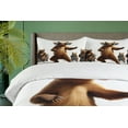 thumbnail image 4 of Ambesonne Funny Bear Duvet Cover Set, Dancing Huge Glasses, Queen, Chocolate White, 4 of 6