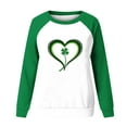 thumbnail image 4 of Craaazy Women's Green Shamrock St Patricks Day Crewneck Long Sleeve Shirts, 4 of 7