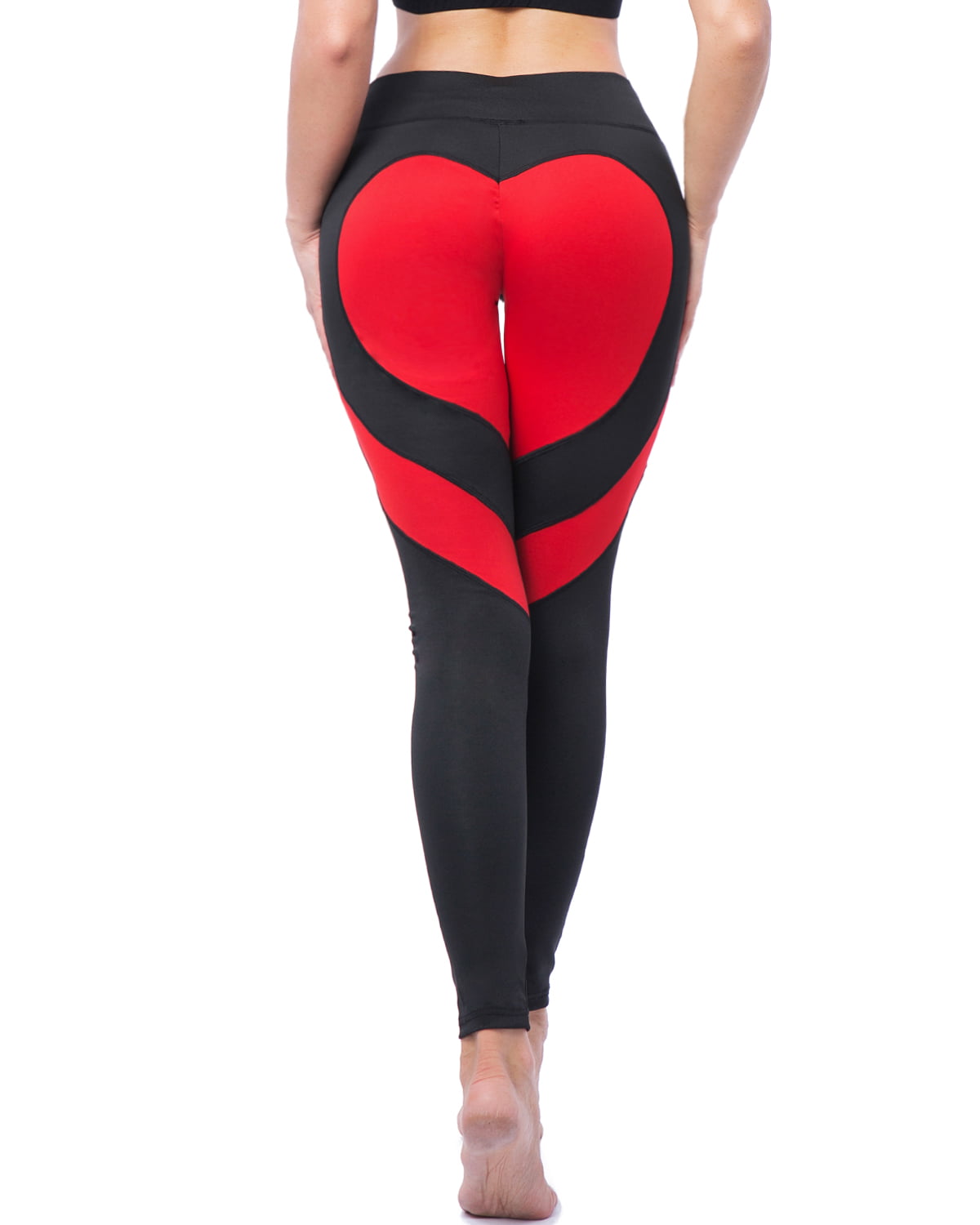 Pink Black or Red  Black Yoga Pants Leggings Heart Workout Dance Running Fitness 