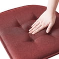 thumbnail image 4 of Hong and Arts Inc. Marina Decoration Thick Memory Foam Chair Pads Tufted Nonslip Rubber Back Seat 17 x 16 Inch Kitchen U-Shaped Cushion Burgundy - 4, 4 of 5