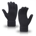 thumbnail image 1 of Guantes de punto para hombres y mujeres en otoño e invierno, además de guantes cálidos de lana con dedos acolchados de terciopelo para pantalla táctil, 1 of 6