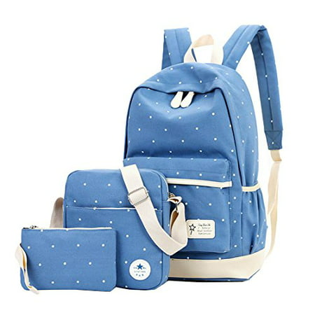 Kingree - Set of 3 Backpack, Teens School Backpack Set Canvas Girls ...