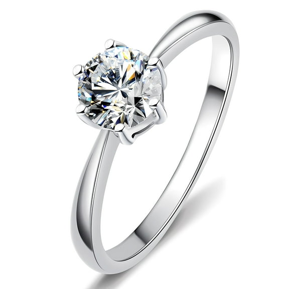 Moissanite Engagement Rings for Women, Sterling Silver 1.5ct Solitaire Moissanite Promise Rings, D Color VVS1 Clarity Brilliant Round Cut Wedding Bands Moissanite Ring