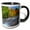 Black/White, variant on 3drose, Usa, New Hampshire, White Mountains. Flowing Stream and Forest, Fall., 11oz Two-tone Red Mug