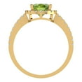 thumbnail image 4 of Clara Pucci 14K Yellow Gold Solid Gold Peridot Solitaire with Accents Anniversary Ring for Women - 2.27 cttw Oval Cut, 4 of 7