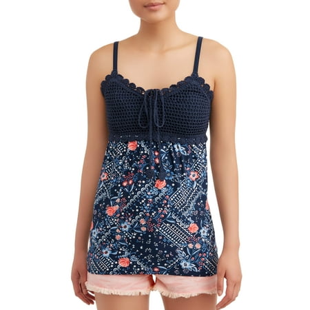 No Boundaries - No Boundaries Juniors' Crochet Bra Cup Tank - Walmart.com