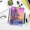 thumbnail image 7 of FMSHPON Winter LandscapeForest Trees Sunrise Clipboard Hardboard Wood Nursing Clip Board and Pull for Standard A4 Letter 13x9 inches, 7 of 7