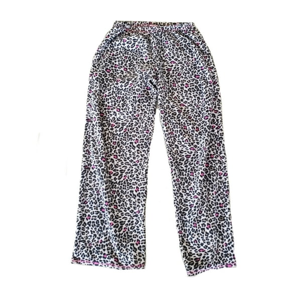 Jenni by Jennifer Moore Womens Cheetah Print Pajama Pants,Black/Pink,XX-Large