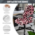 thumbnail image 6 of HELLHERO Leopard Print Computer Office Chair Covers, Removable Office Chair Seat and Back Cover Stretchable, Desk Computer Slipcover Pink, 6 of 7
