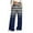 Blue, variant on LYEAA Womens Pants Wide Leg Elastic Loose Plus Size Drawstring Mid Waist Long Pants Casual Gradient Baggy Comfort Pants Soft Pants Blue S