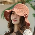 thumbnail image 4 of CoCopeaunts Women's Straw Bucket Hats Beach Sun Hats UV Protection Straw Rain Hats Breathable Foldable Casual Travel Wide Brim Summer, 4 of 7
