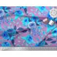 thumbnail image 3 of Soimoi Purple Georgette Viscose Fabric Rose Floral Printed Fabric 1 Yard 42 Inch Wide, 3 of 3