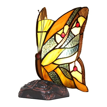 "RADIANCE Goods Tiffany-style Butterfly 1 Light Accent Table Lamp 10"" Tall"