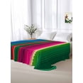 thumbnail image 6 of Mexican Stripes Flat Sheets Only Full Size, Soft Breathable Bed Top Sheets for Mattress, Blue Boho Red Green Orange Art Simple Luxury Bedding Flat Sheets for Home Hotel Bedroom Bed Protection, 6 of 9