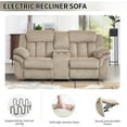 thumbnail image 5 of Bonzy Home Loveseat Recliner Sofa Set with Console Adjustable Backrest Theater Seating Reclining Living Room Set, Cup Holders, Hidden Arm Storage, Camel, 5 of 7