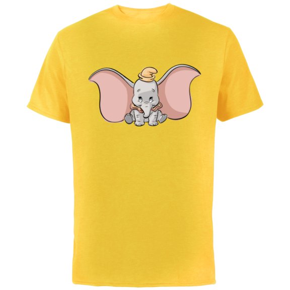Disney Classic Dumbo Cute Baby Elephant - Short Sleeve Cotton T-Shirt for Adults - Customized-Yellow