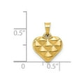 thumbnail image 7 of 14k Yellow Gold Solid Polished & Textured 3D Heart Charm Pendant, 7 of 7