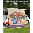 thumbnail image 3 of 4th of July RV Awning Sun Shade Screen 9'X7' Poppy Vase American Flag Mesh Sunscreen Patriotic Stars Daisy Awning Shade Screen with Zipper UV Blocker Completed Kits for RV Motorhome Camper, 3 of 7