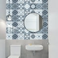 thumbnail image 3 of Tile Stickers 8" x 8" Blue Gray Retro Decor Kitchen Backsplash 10Pcs Vinyl Decals Waterproof Peel and Stick Tiles Wallapper Wall Mural, 3 of 8